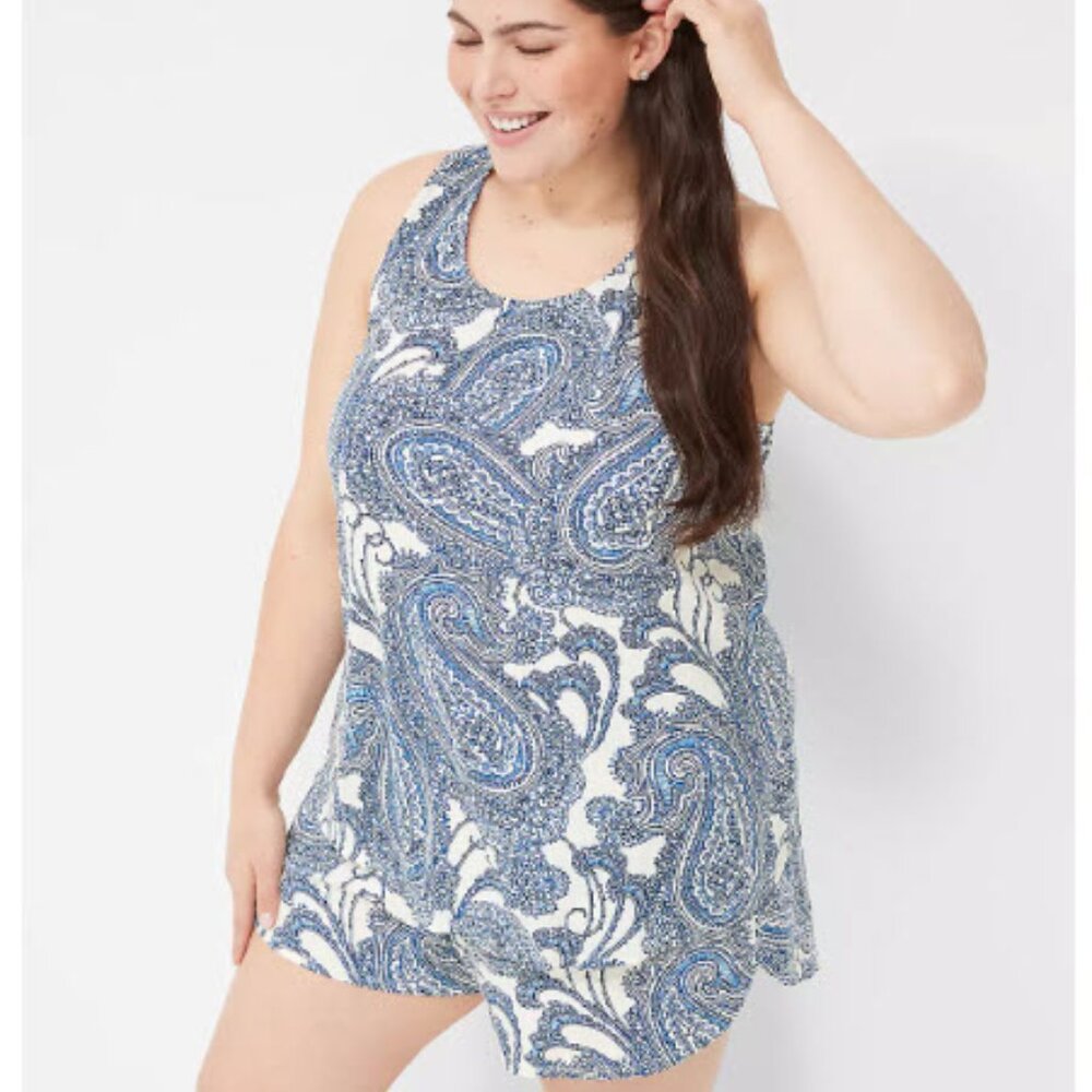 NWT Lane Bryant Cacique Tank & Short PJ Sleep Set Size 22 24 (3X) Dreamy Cool!